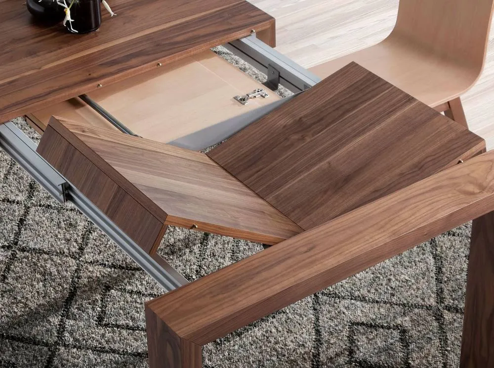 Angel Cerda Model Walnut Extendable Rectangular Dining Table 160 in Brown 5