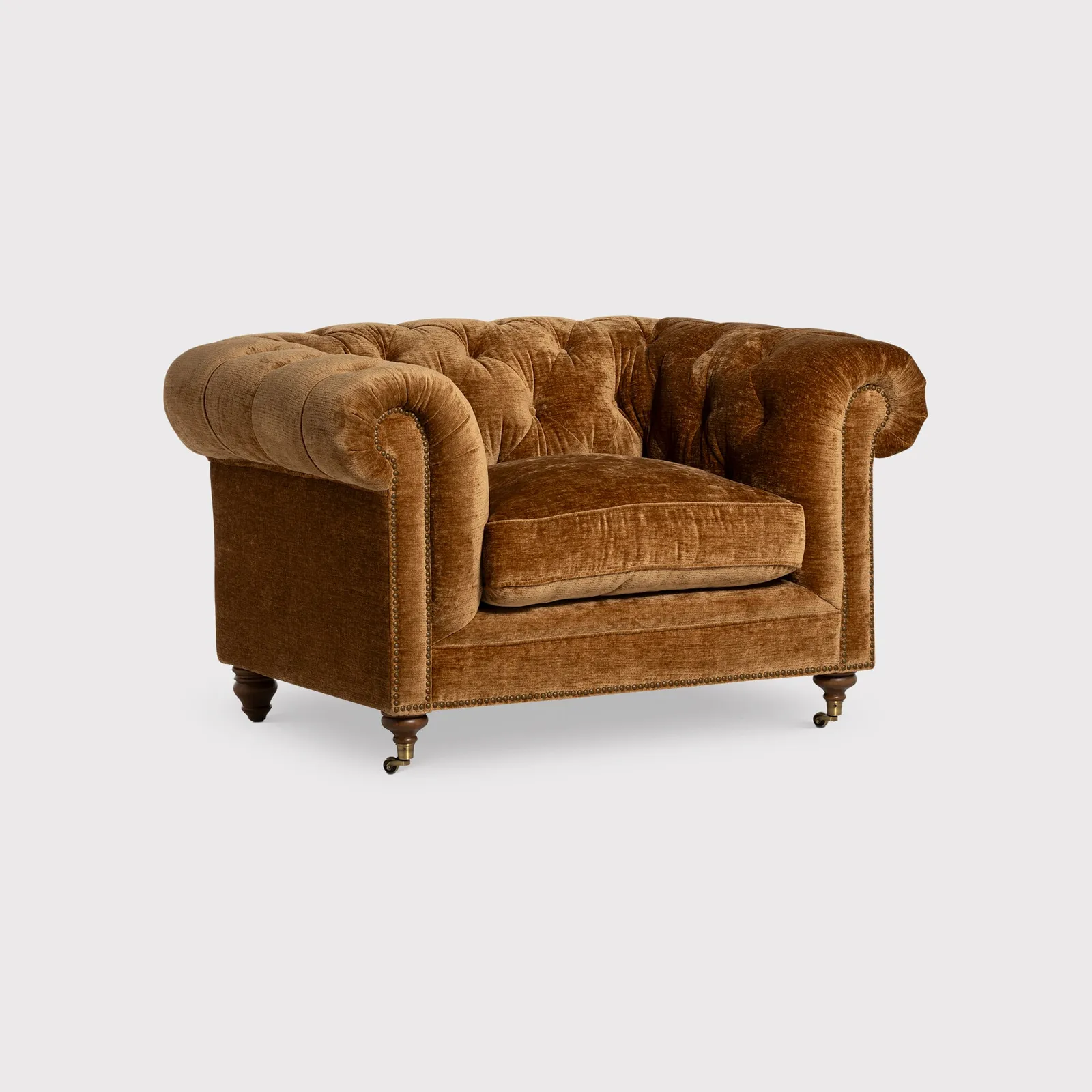 Highgrove Snuggler Armchair, Gold Fabric | Barker & Stonehouse