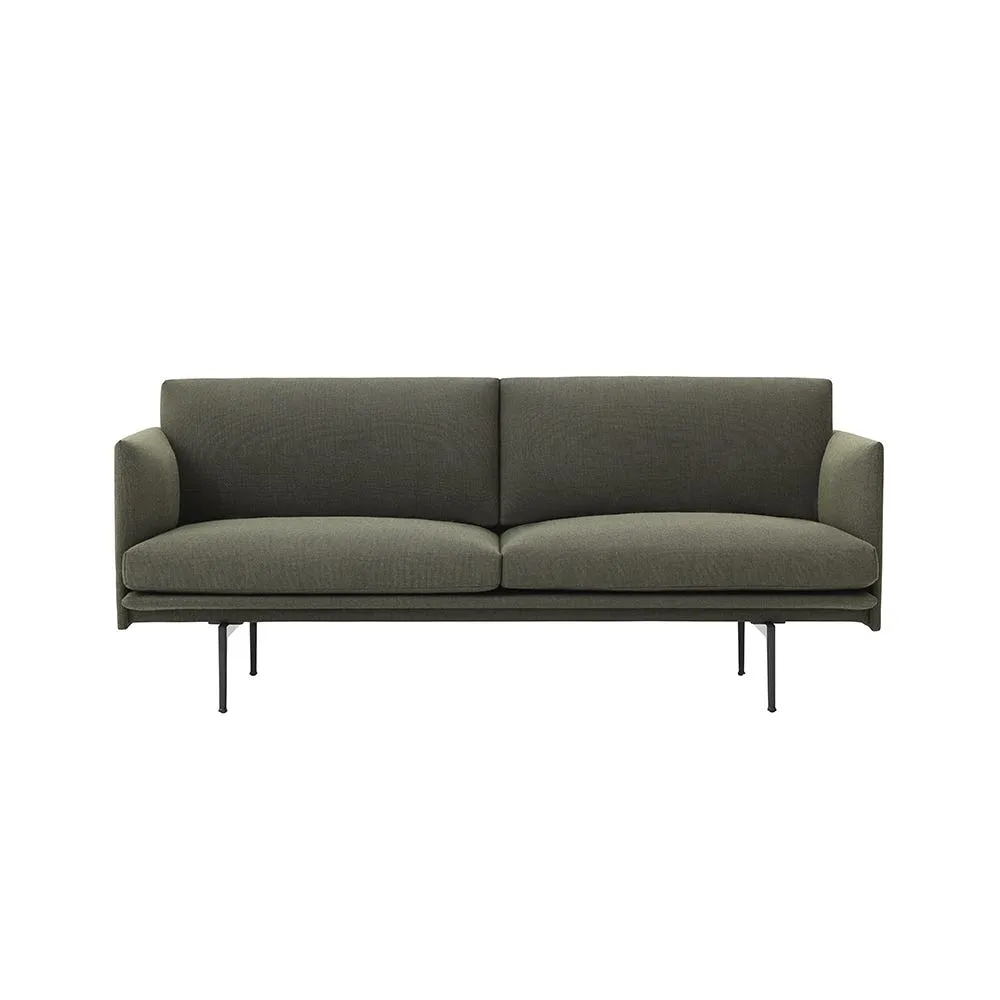 Muuto Outline 2 Seater Kvadrat Fiord Fabric Dark Green 961 3
