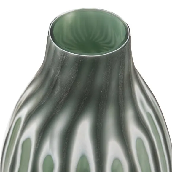 Cedar & Sage Morella Swirl Hand Carved Glass Sage Vase 3