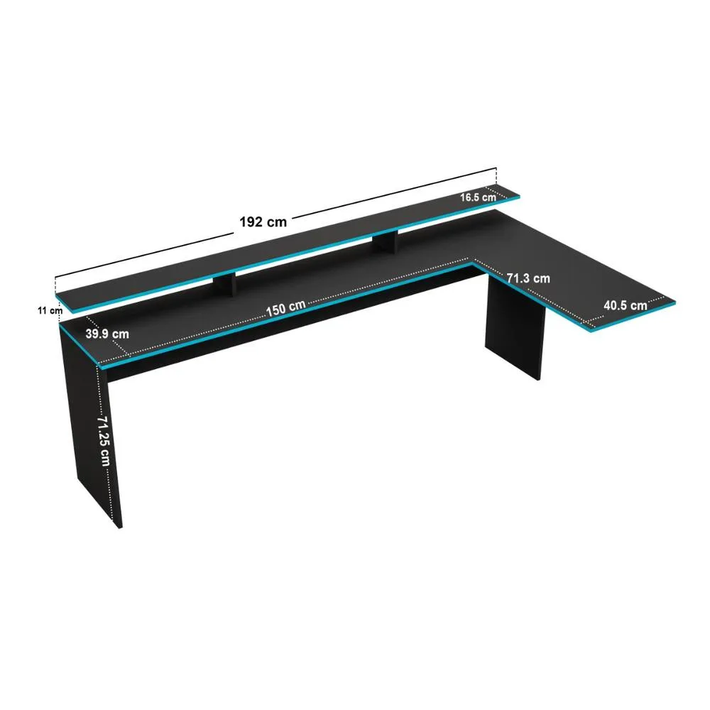 Flair Ultimate Neon Gaming High Sleeper Charcoal & Blue 6