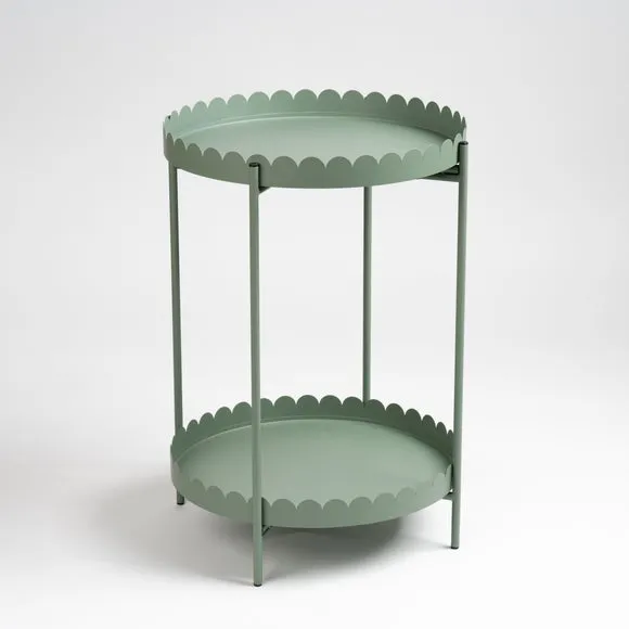 Scalloped 2 Tier Side Table 3