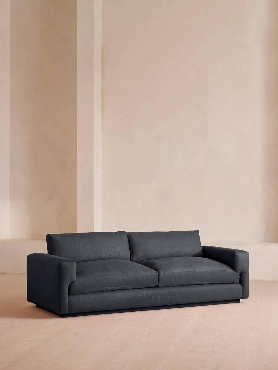 Mossley Three Seater Sofa, Linen, Indigo