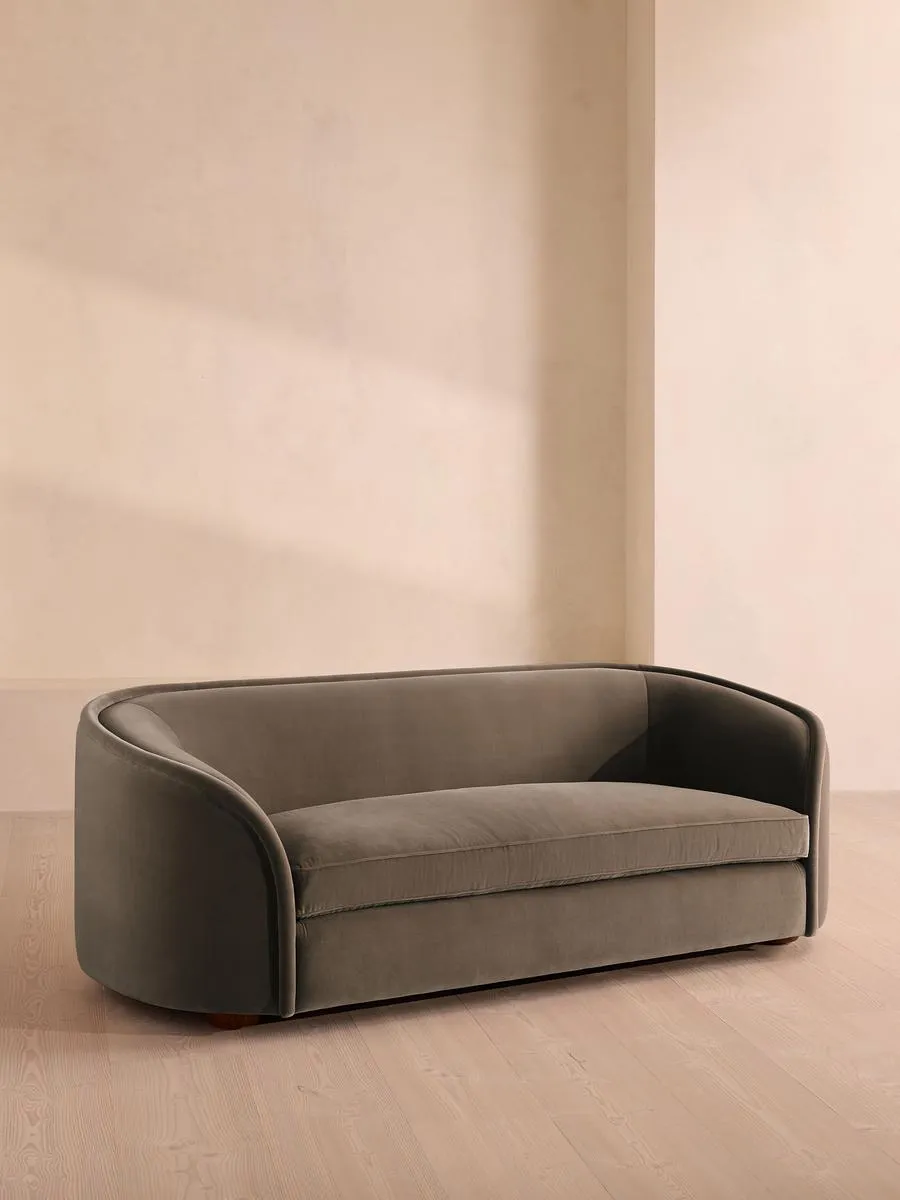 Conall Three Seater Sofa, Velvet, Taupe