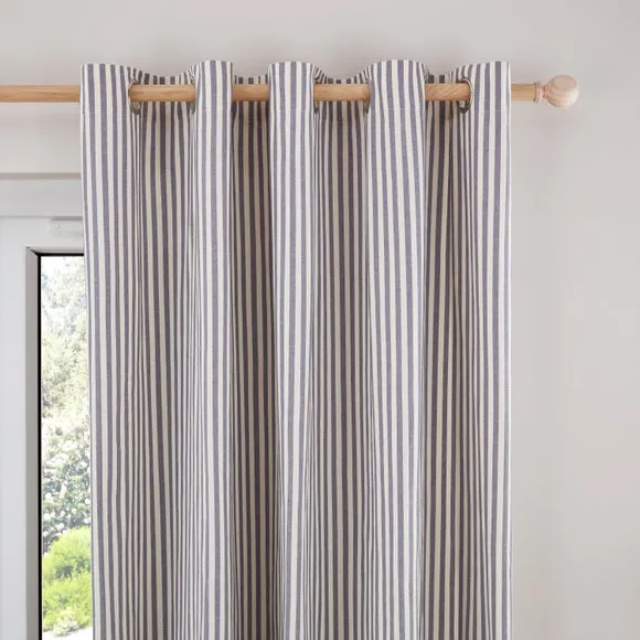 Linford Stripe Unlined Eyelet Curtains 1