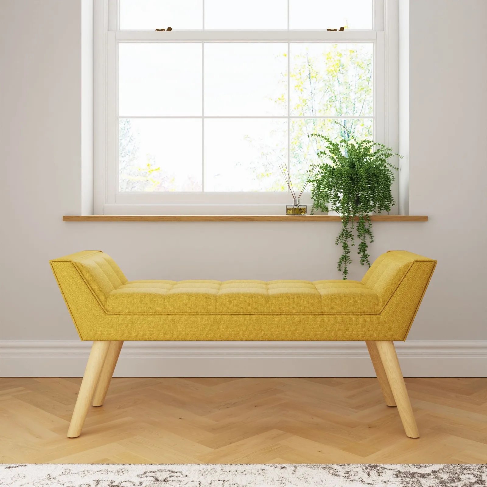 GFW Milan Ottoman Storage Bench in Mustard 3