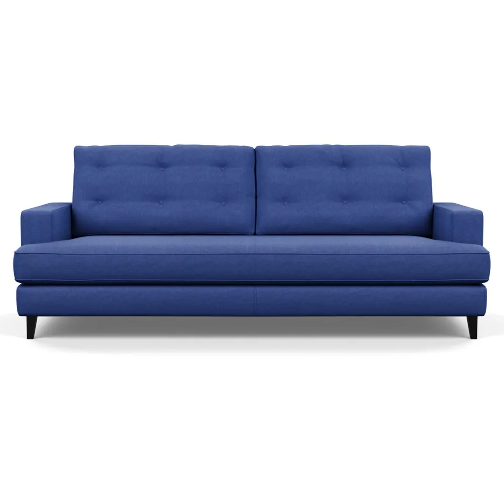 Heal's Mistral 4 Seater Sofa Brushed Cotton Cobalt Black Feet