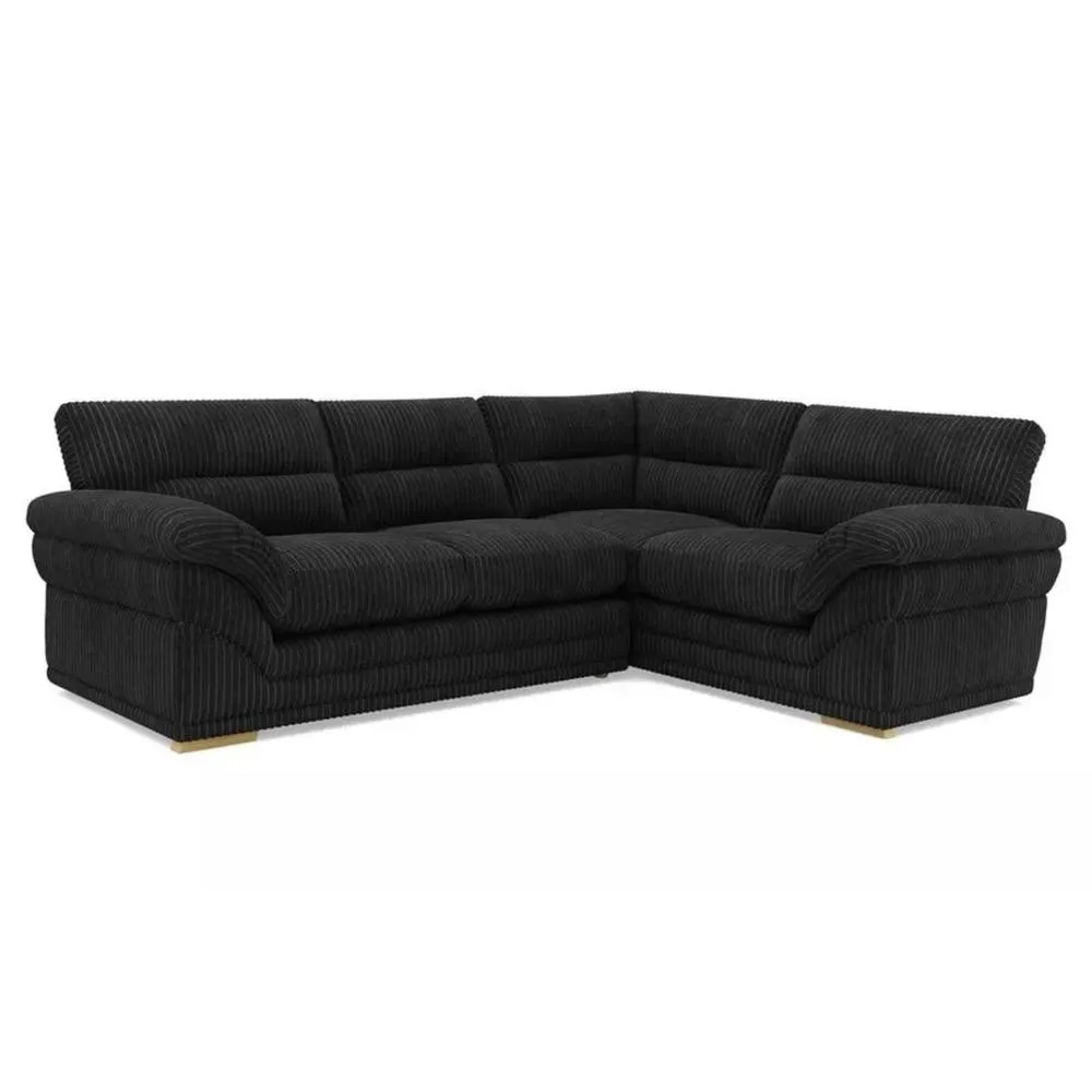 Bliss Furniture Amalfi Claude Left Hand 2 Piece Corner Sofa in Black