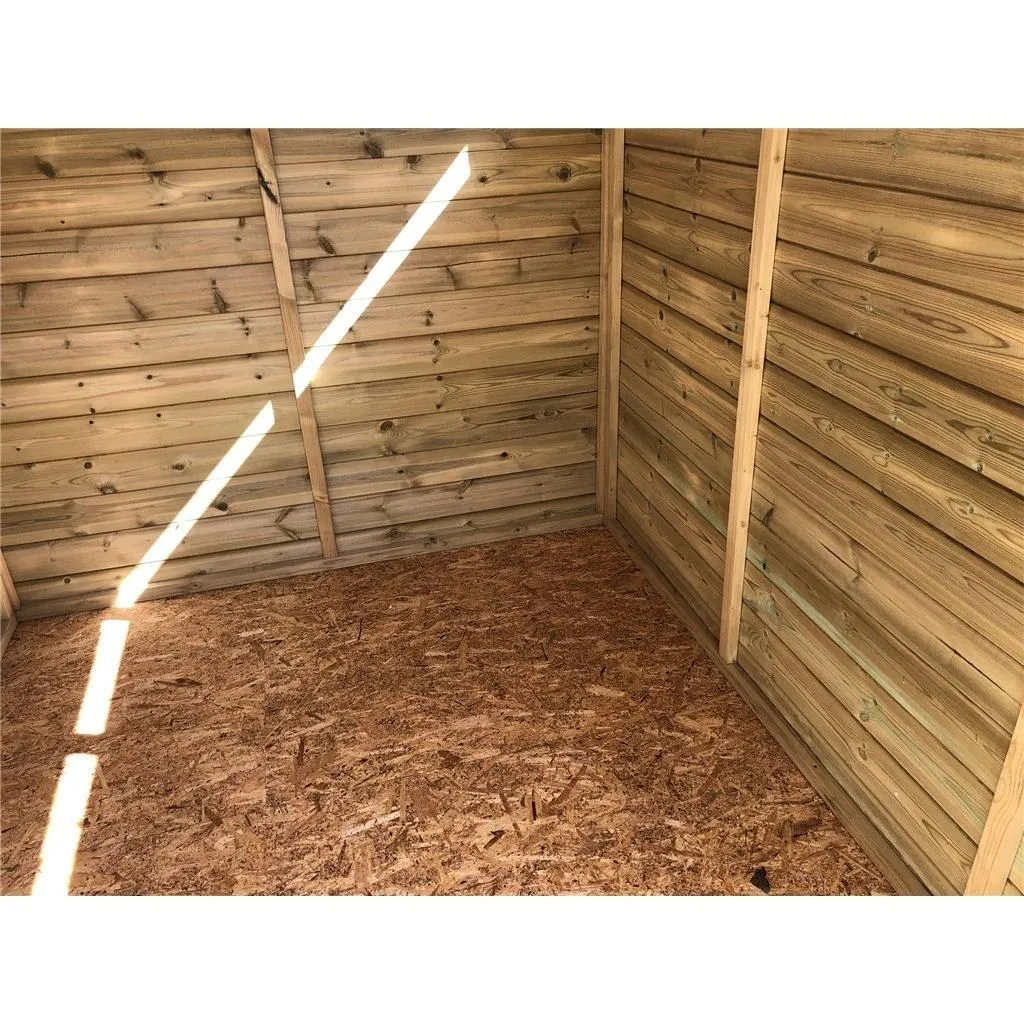 Marlborough 12 x 5 Security Pressure Treated Apex Shed with a Single Door in Natural 3