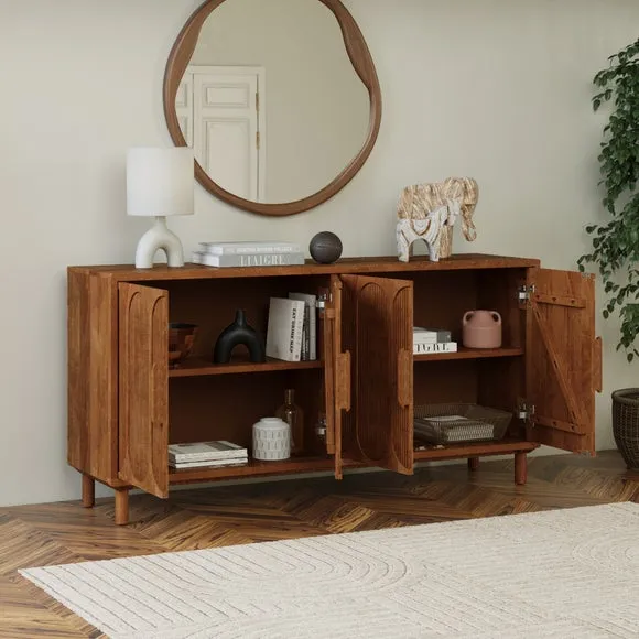 Khari 4 Door Large Sideboard, Mango Wood 2
