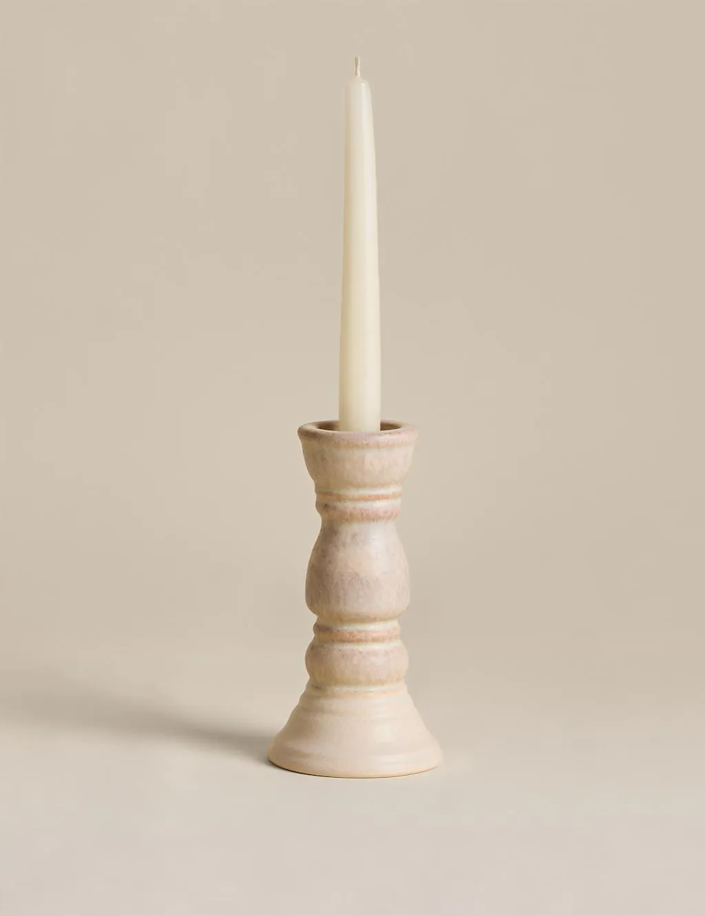 M&S Rounded Hybrid Candle Holder Brown