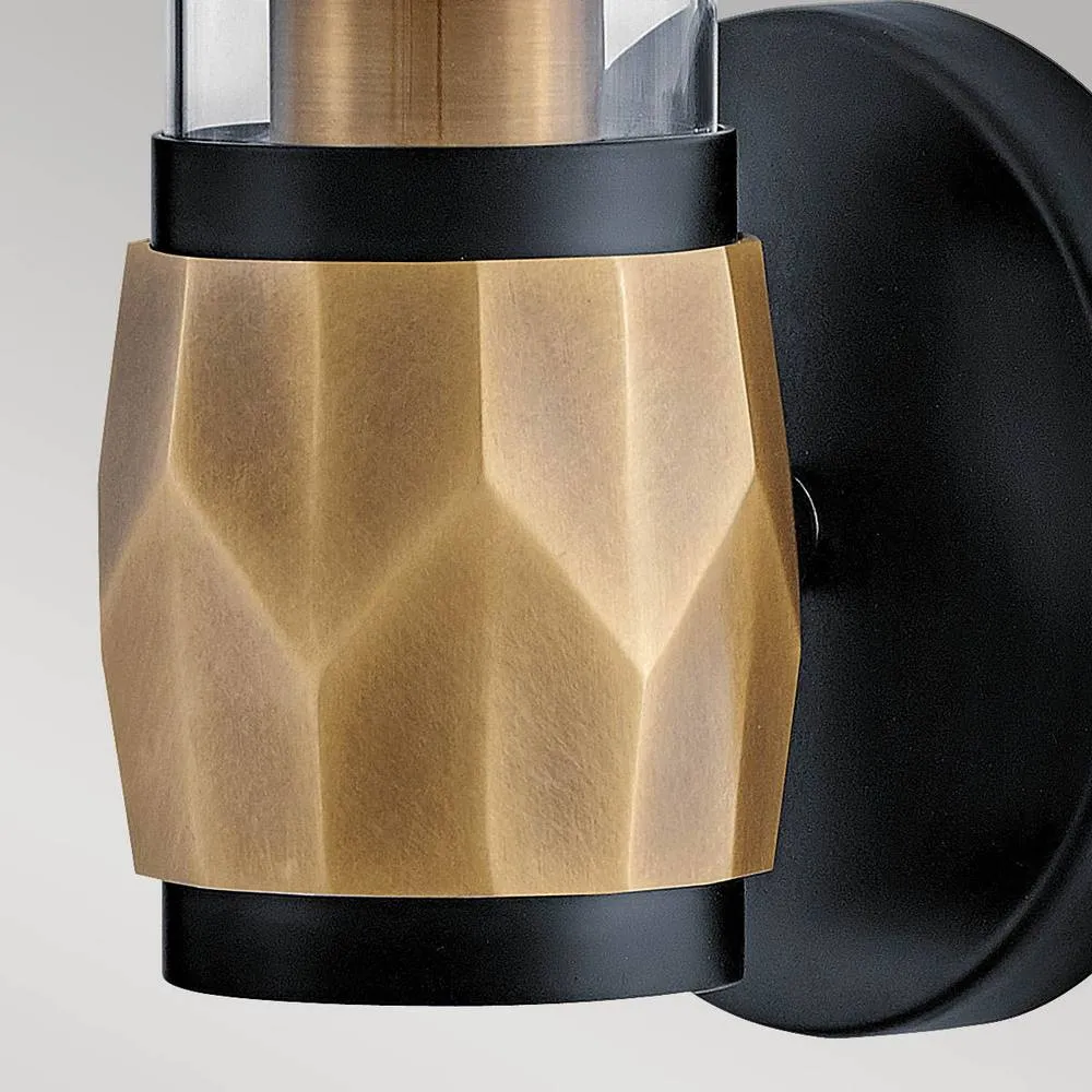 Netlighting Hinkley Ellison Bathroom Wall Lamp Black Heritage Brass IP44 1x E27 5