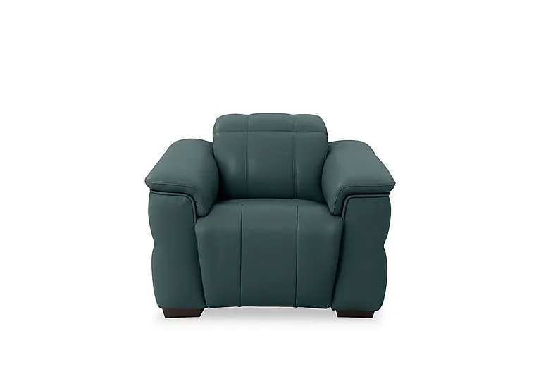Inca NC Leather Power Recliner Chair with Power Headrest - Peacock
