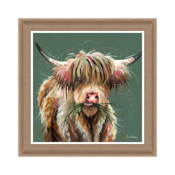 Artko Angus Highland Cow by Ashley Saunders Framed Print 3