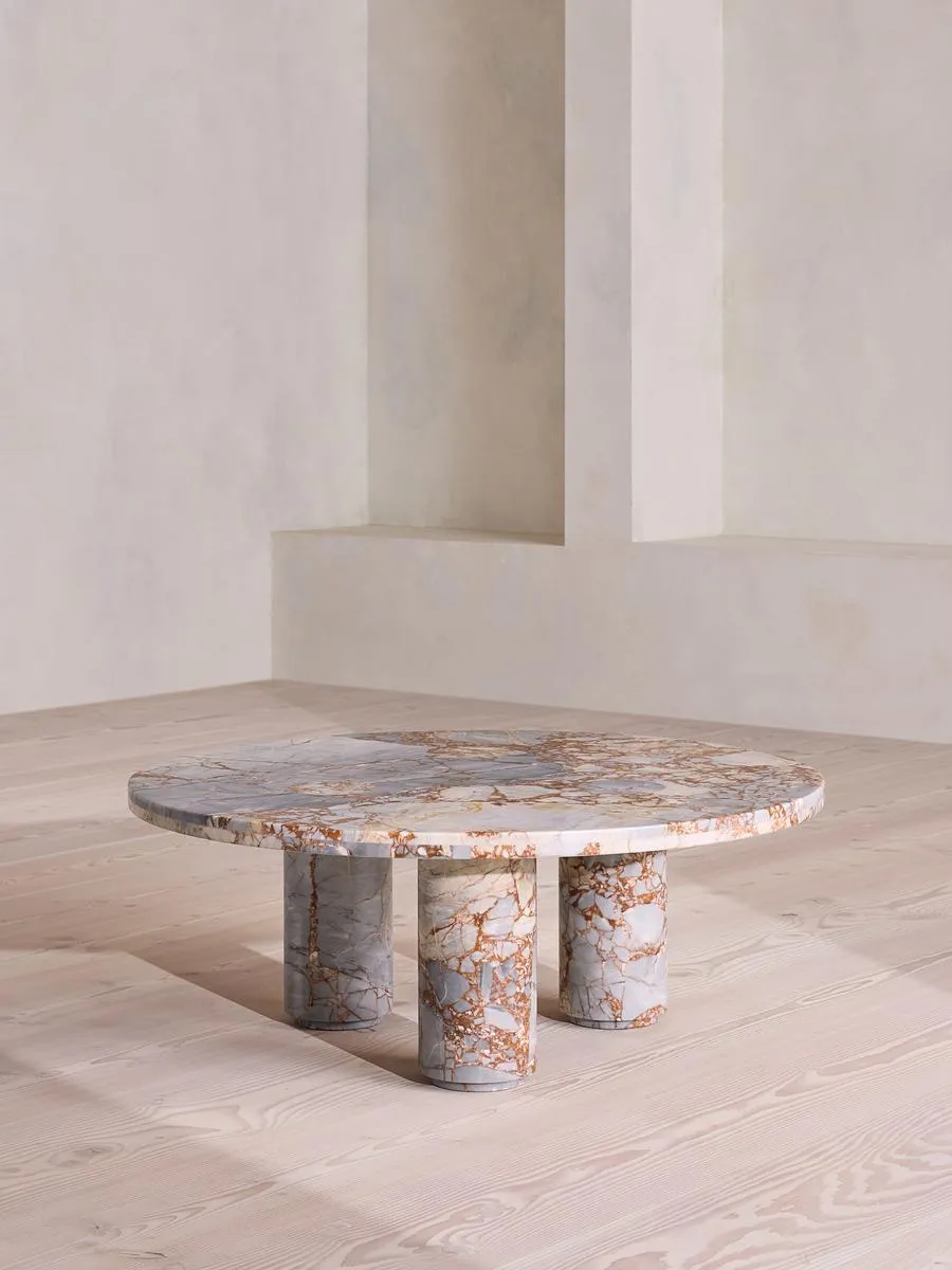 Tisbury Outdoor Coffee Table, Breccia Pernice Marble