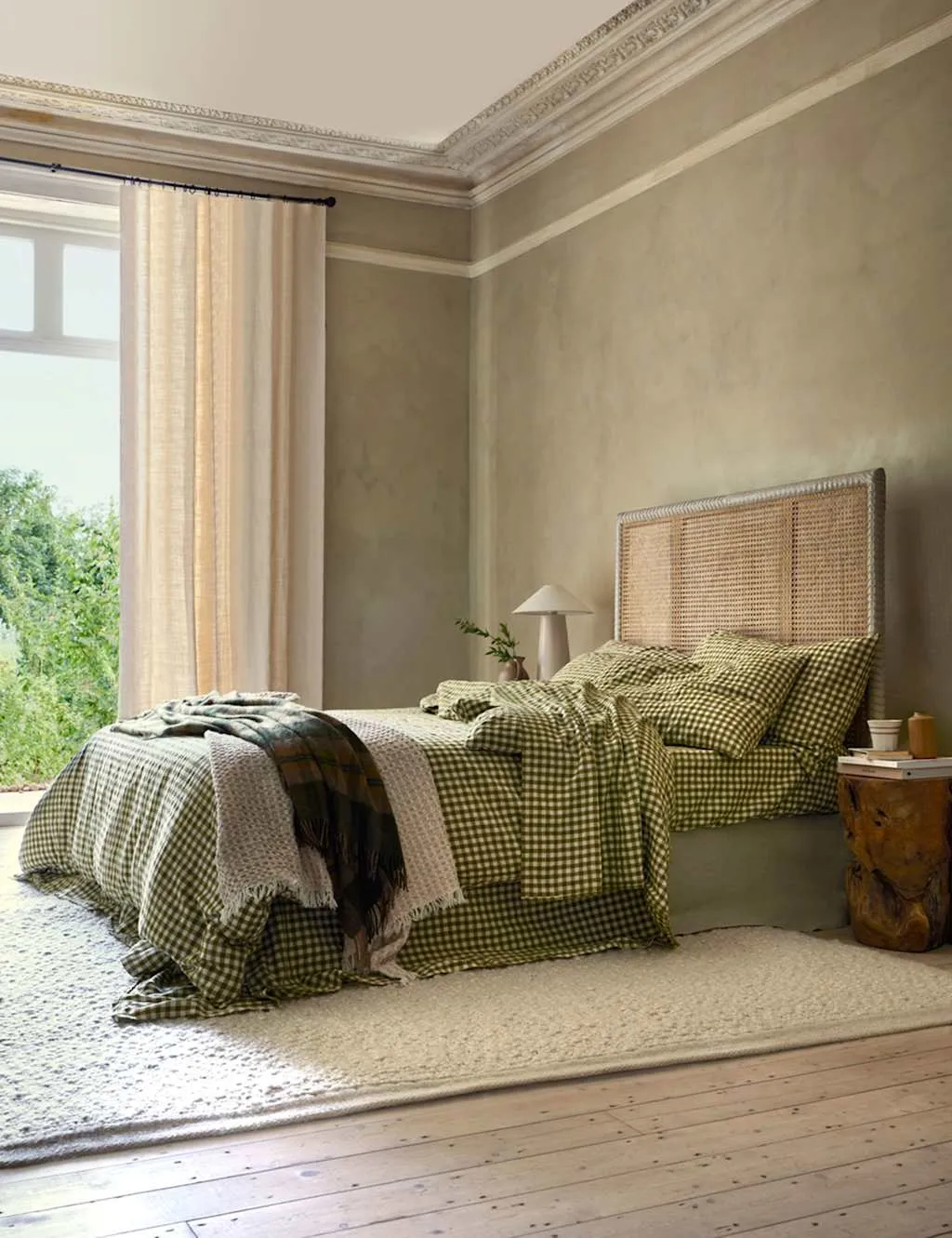Piglet In Bed Linen Rich Gingham Duvet Cover Dark Green Mix
