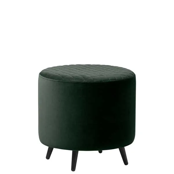 Rivington Velvet Footstool Dark Green