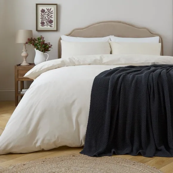 Pure Cotton Knit Throw Blanket