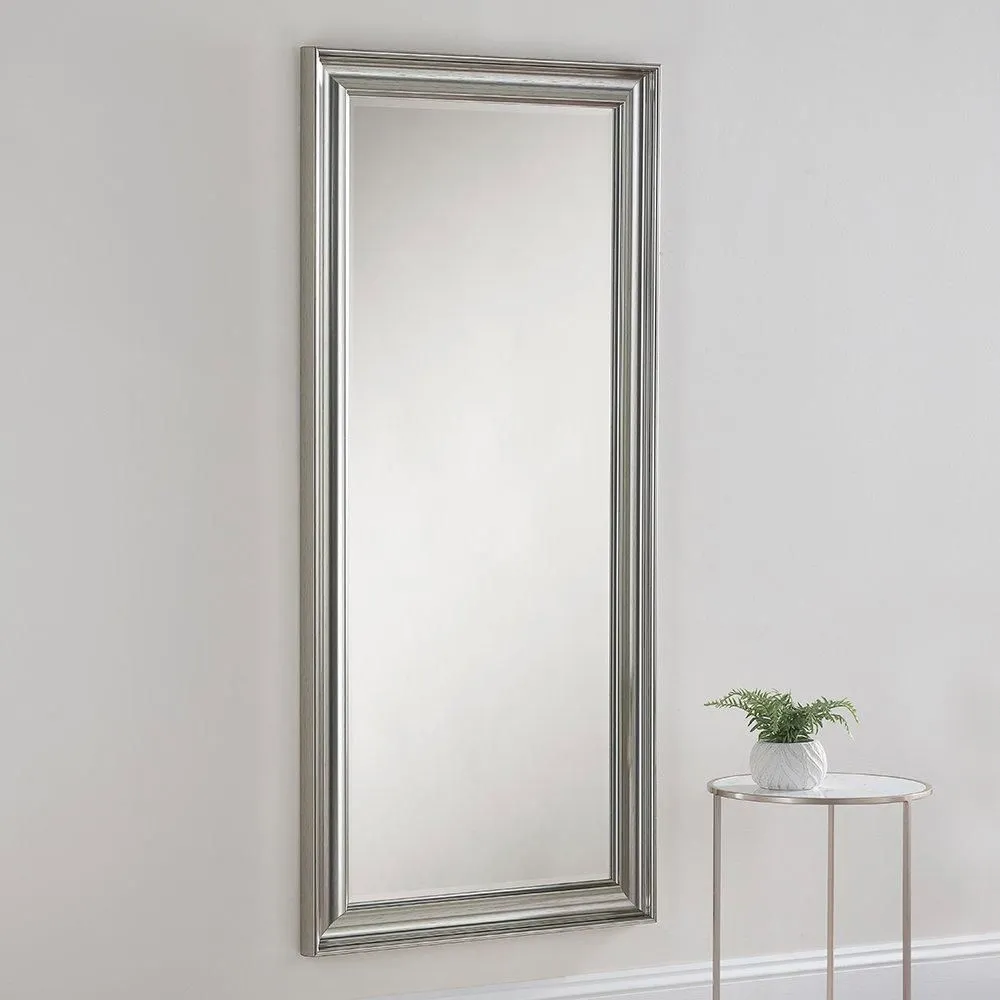 Yearn Mirrors Yearn Scooped Silvery Champagne Full Length Mirror 168.5x77cm in Silver