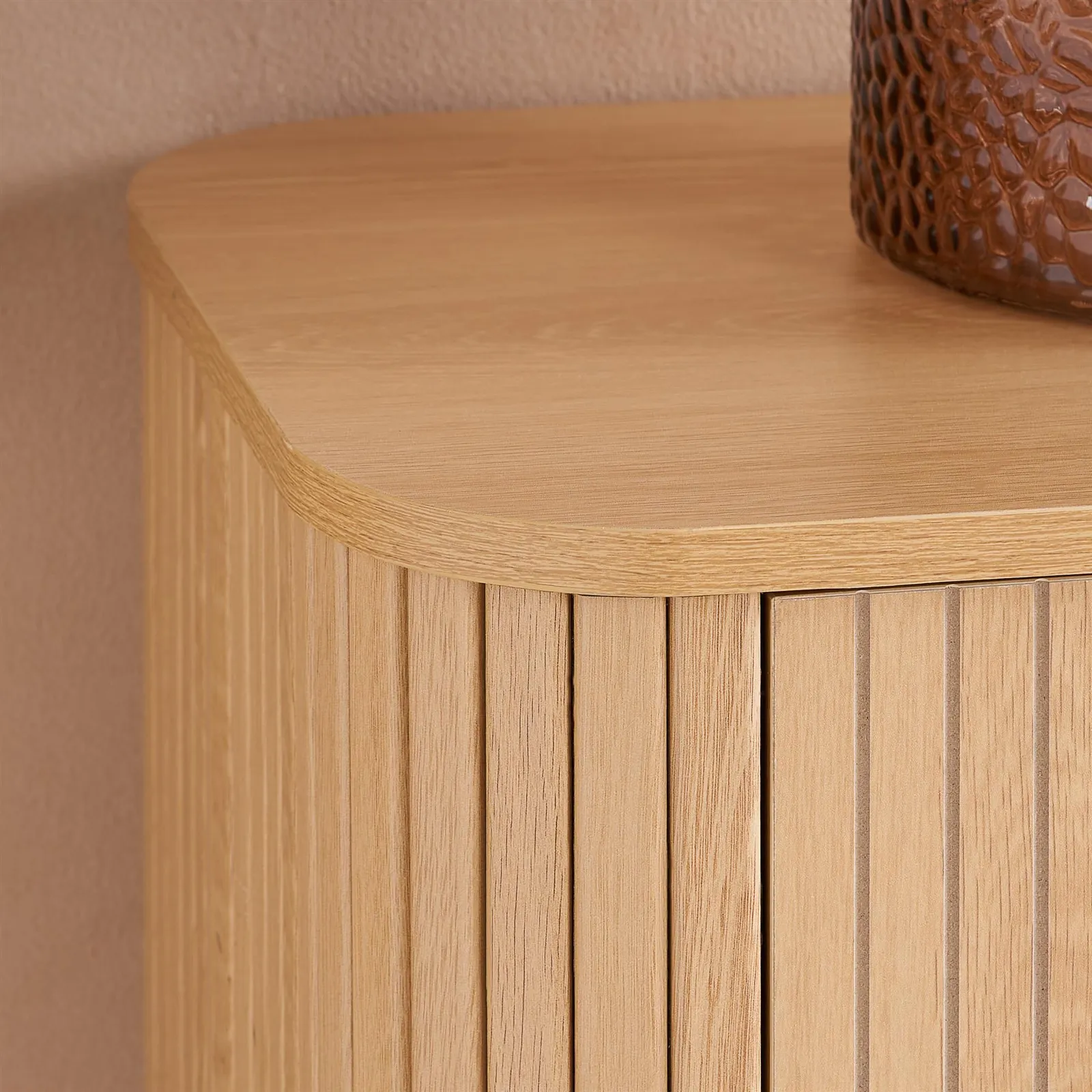 Birlea 5 Oak Brown Drawer Wooden Fluted Chest Axel 4