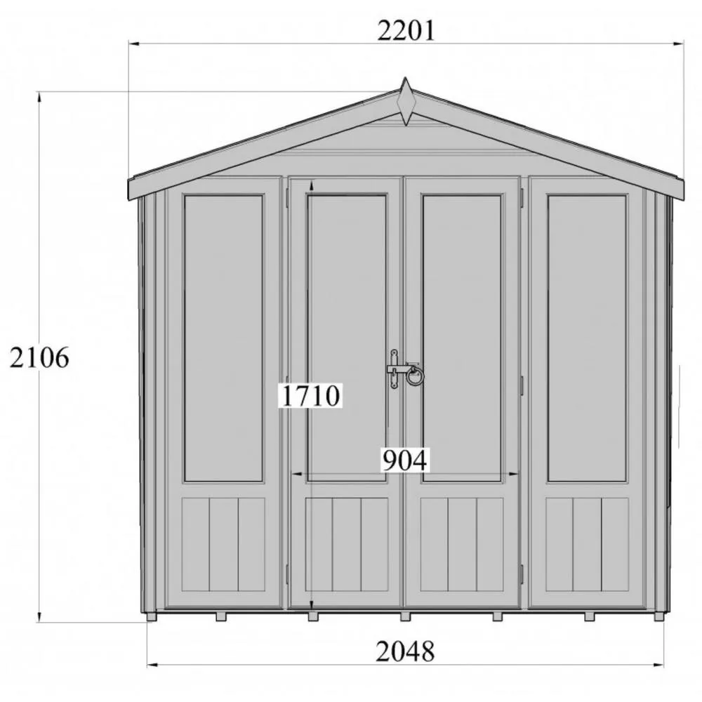 Shires Parham Shiplap Summerhouse Garden Sun Room Approx 7 x 7 Feet in Brown 2