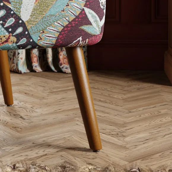 Eliza Wooden Arm Jacquard Nature's Exhibitionists Occasional Armchair Wild Tropics 5