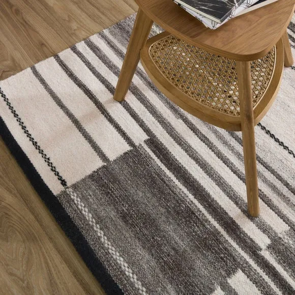 Marlin Striped Geometric Wool Rug 6