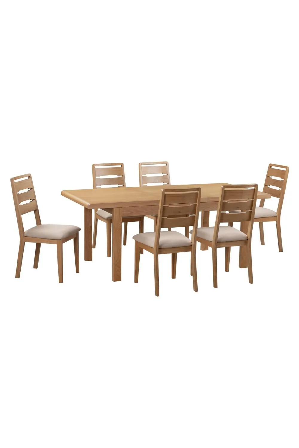 Julian Bowen Curve Rectangular Extending 4-6 Seater Dining Table in Light Oak 6