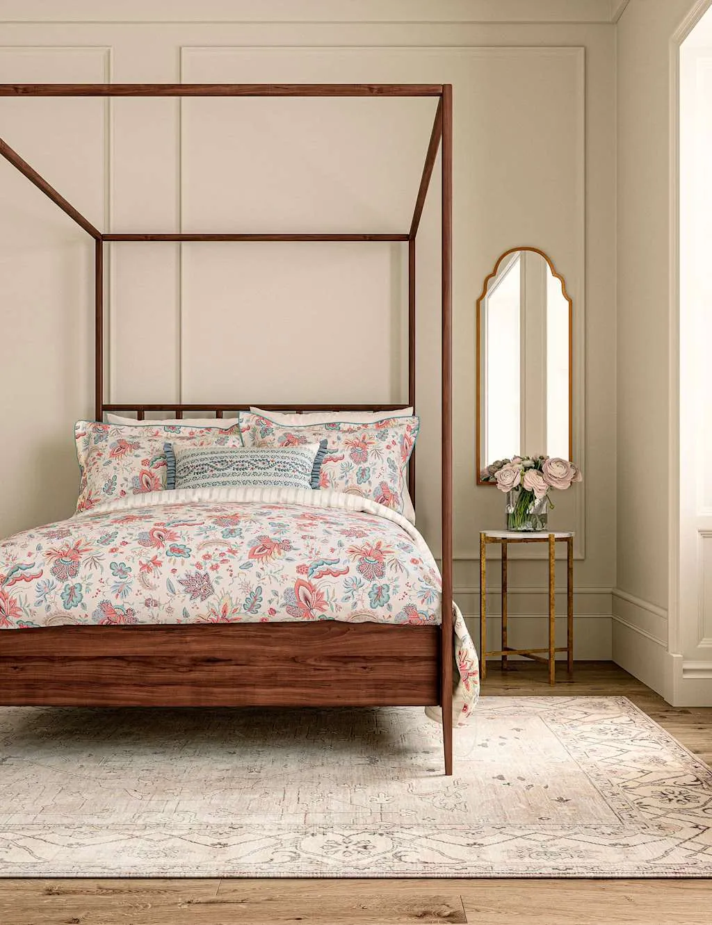 V&A Pure Cotton Chintz Reverie Bedding Set Red Mix