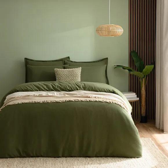 Newston Waffle Polycotton Duvet Cover & Pillowcase Set 1