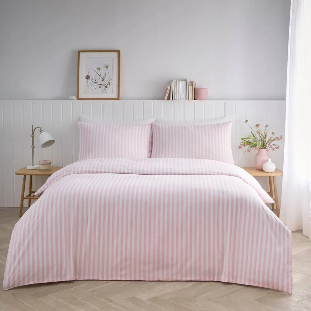 Portfolio Home Pencil Stripe Duvet Cover Set in Pink 1
