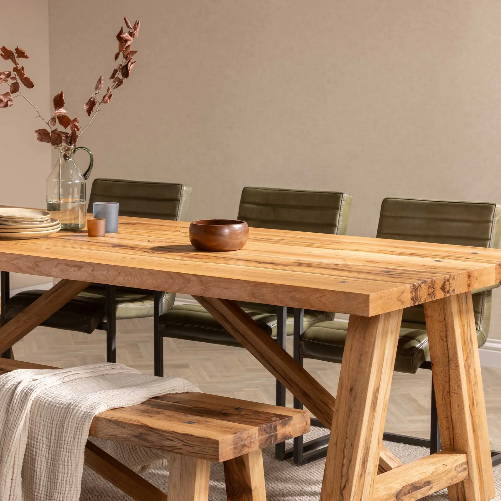 Pure Furniture Canterbury Dining Table 220Cm, Brown Oak | Barker & Stonehouse 5