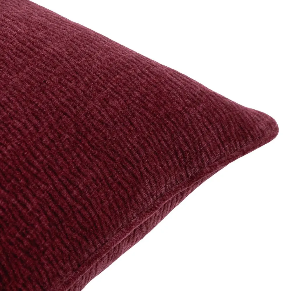 Yard Heath Washed Velvet Textured Cushion Beetroot 50 X 50Cm, Red 3