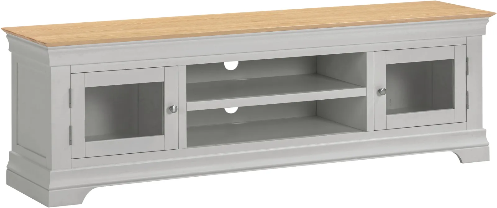 Seconique Bordeaux TV Stand (Fully Assembled) in Light Grey 2
