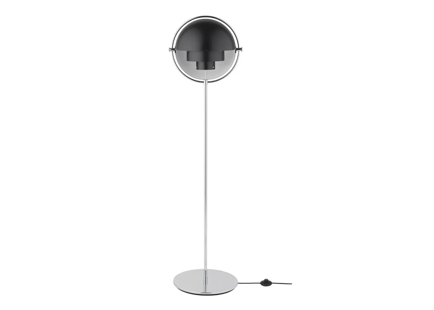 Gubi Multi Lite Floor Lamp Chrome Black Shade 1