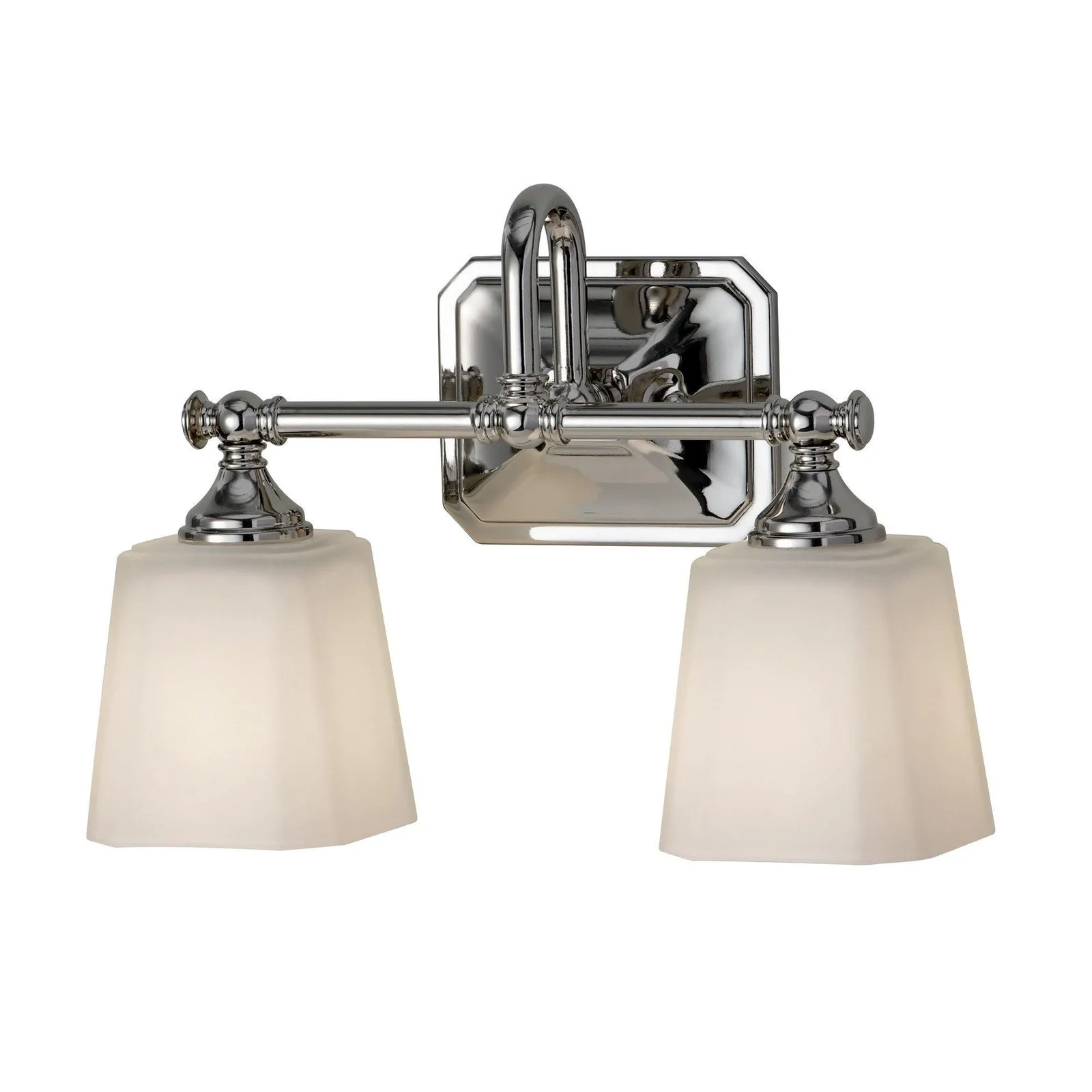 Netlighting Concord 2 Light Bathroom Over Mirror Light Polished Chrome IP44 G9 in Grey