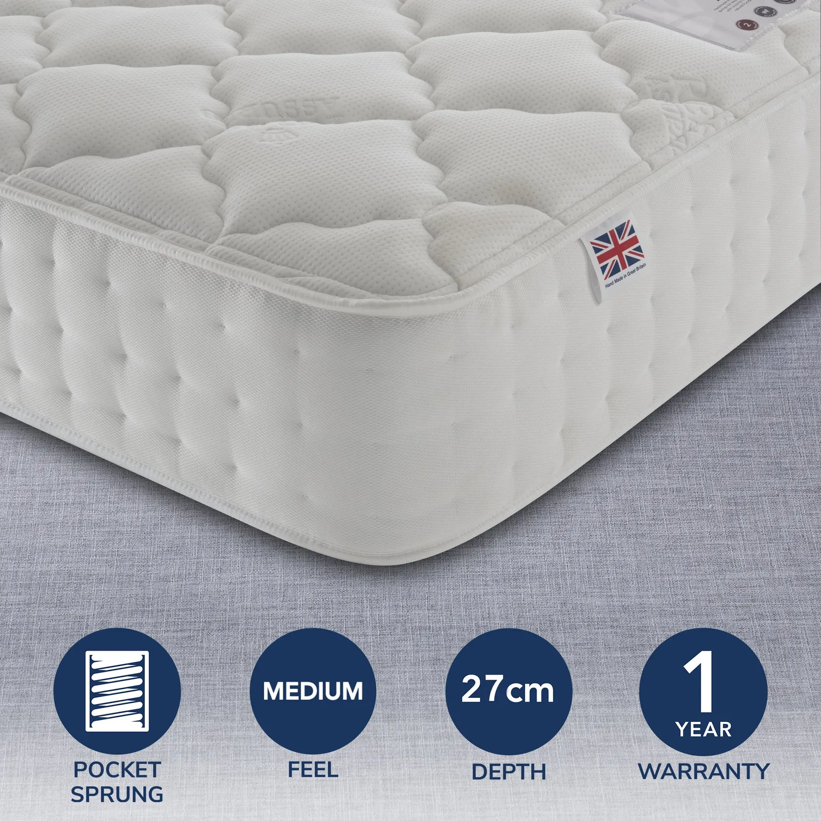 Rest Assured 800 Pocket Silk Mattress White