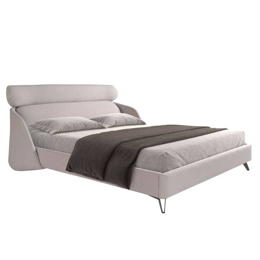 Angel Cerda Light Grey Upholstered Double Bed 180x200 cm 6