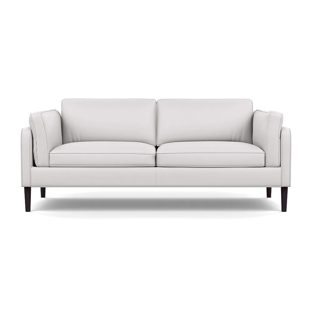 Heal's Sonno 3 Seater Leather Grain White 000 Wenge Black Feet 1