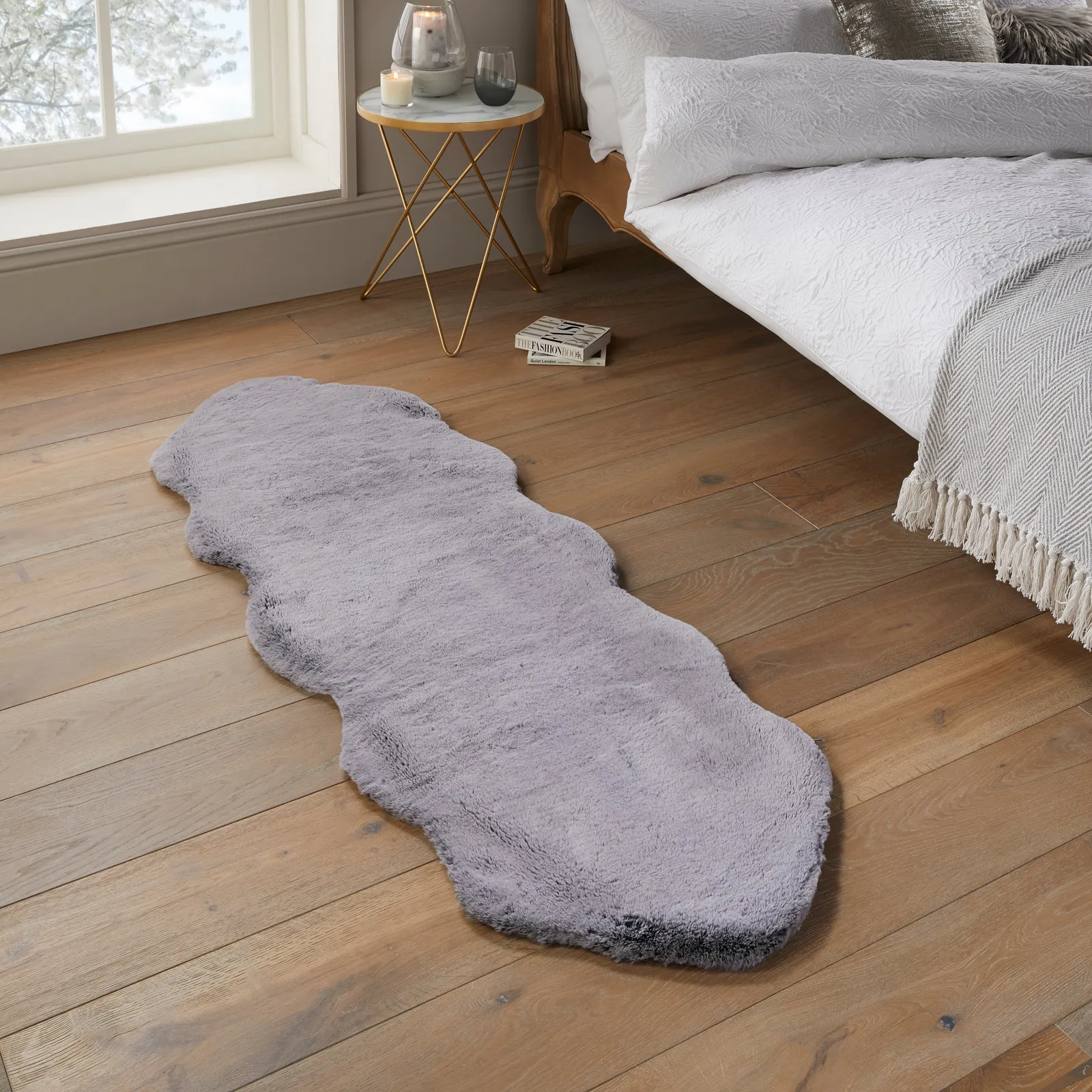 Tipped Supersoft Double Pelt Faux Fur Rug Supersoft Black Tipped