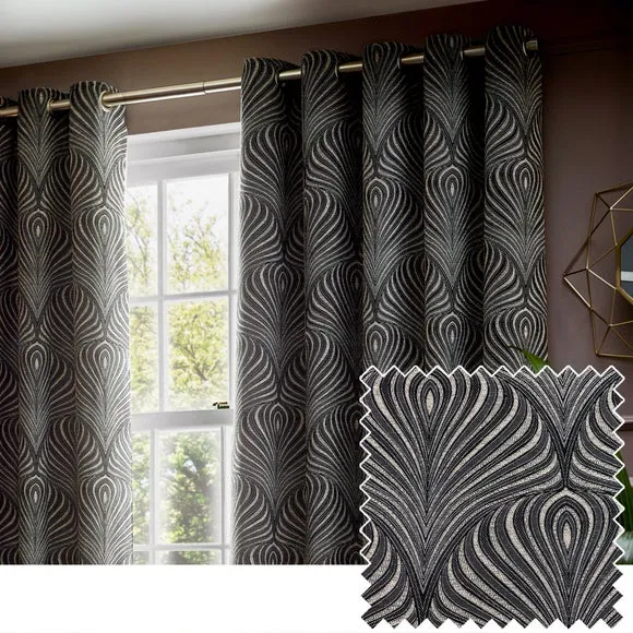 Gatsby Black Eyelet Curtains 4