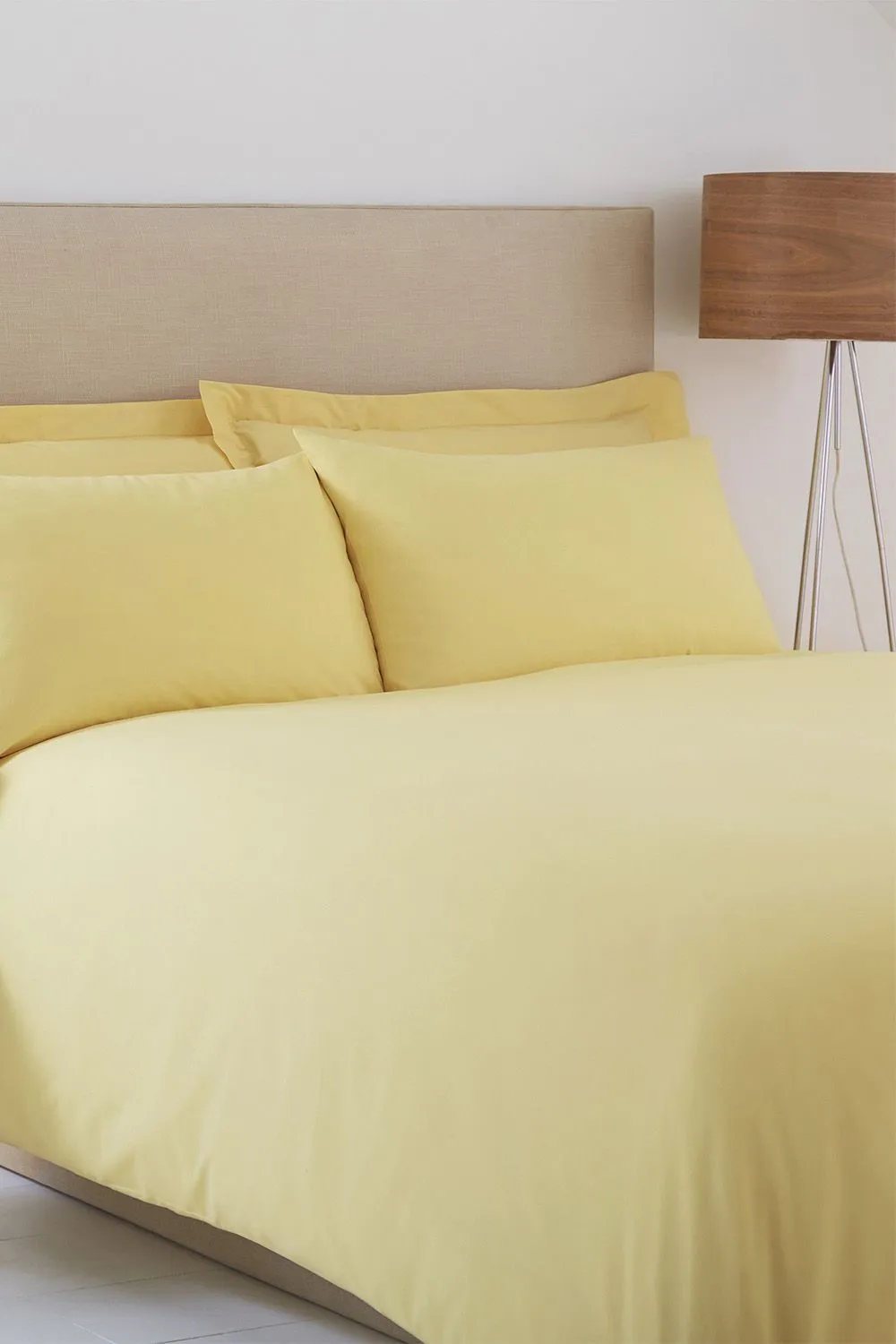 Martex Poetry Plain Dyed Duvet Cover Set in Lemon 2