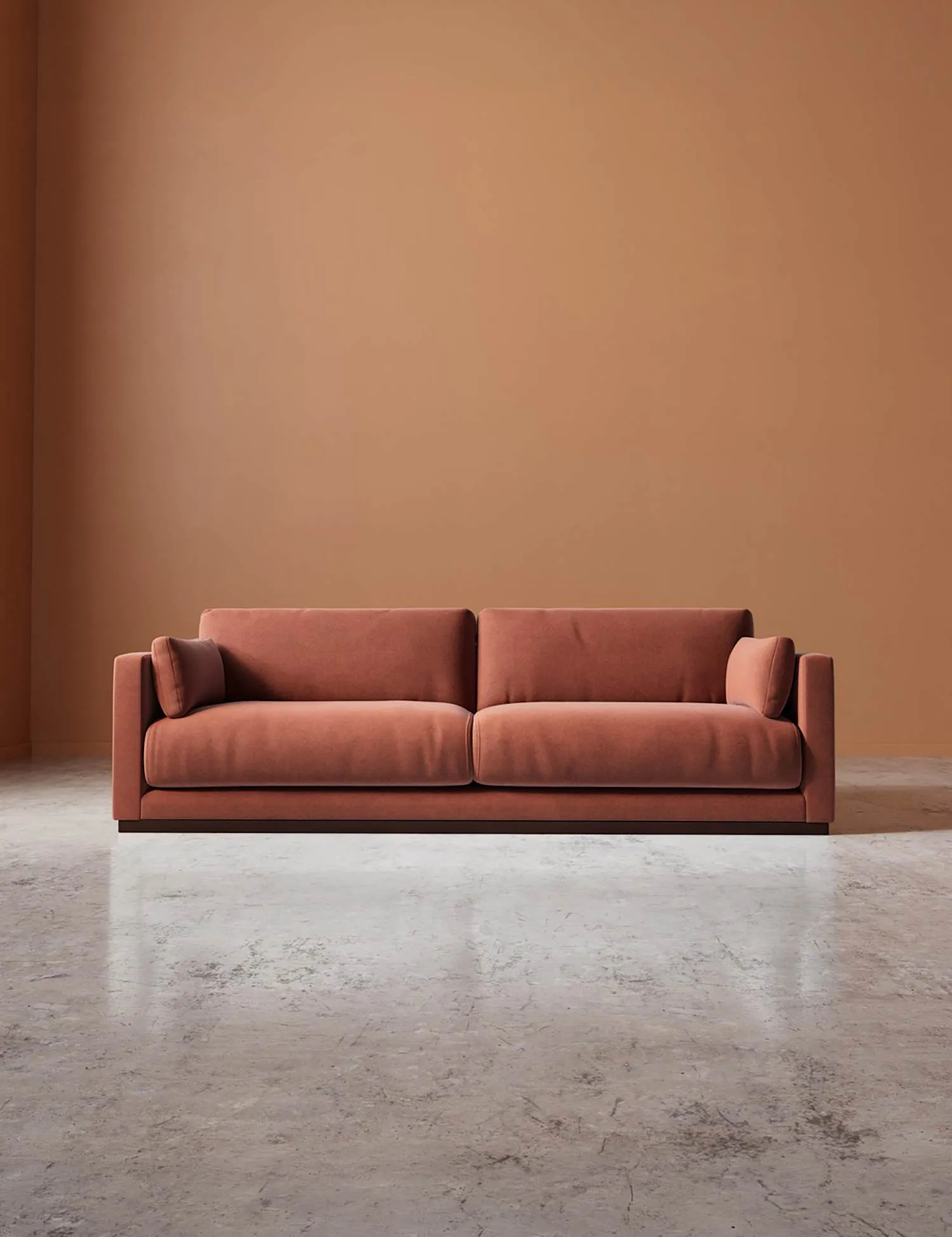 Swoon Easy Velvet 3 Seater Sofa Brown