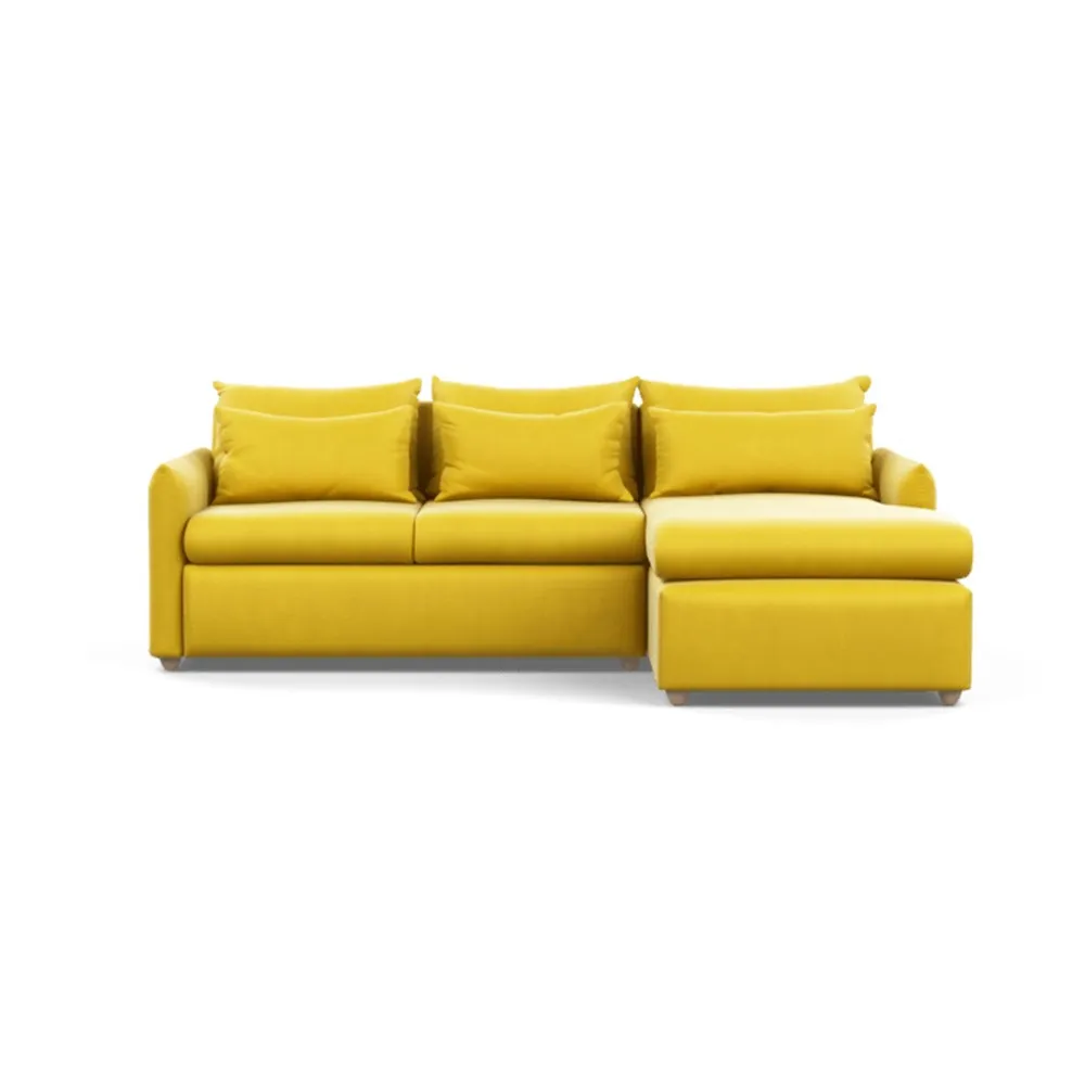 Heal's Pillow Medium Right Hand Corner Chaise Varese Velvet Alchemilla