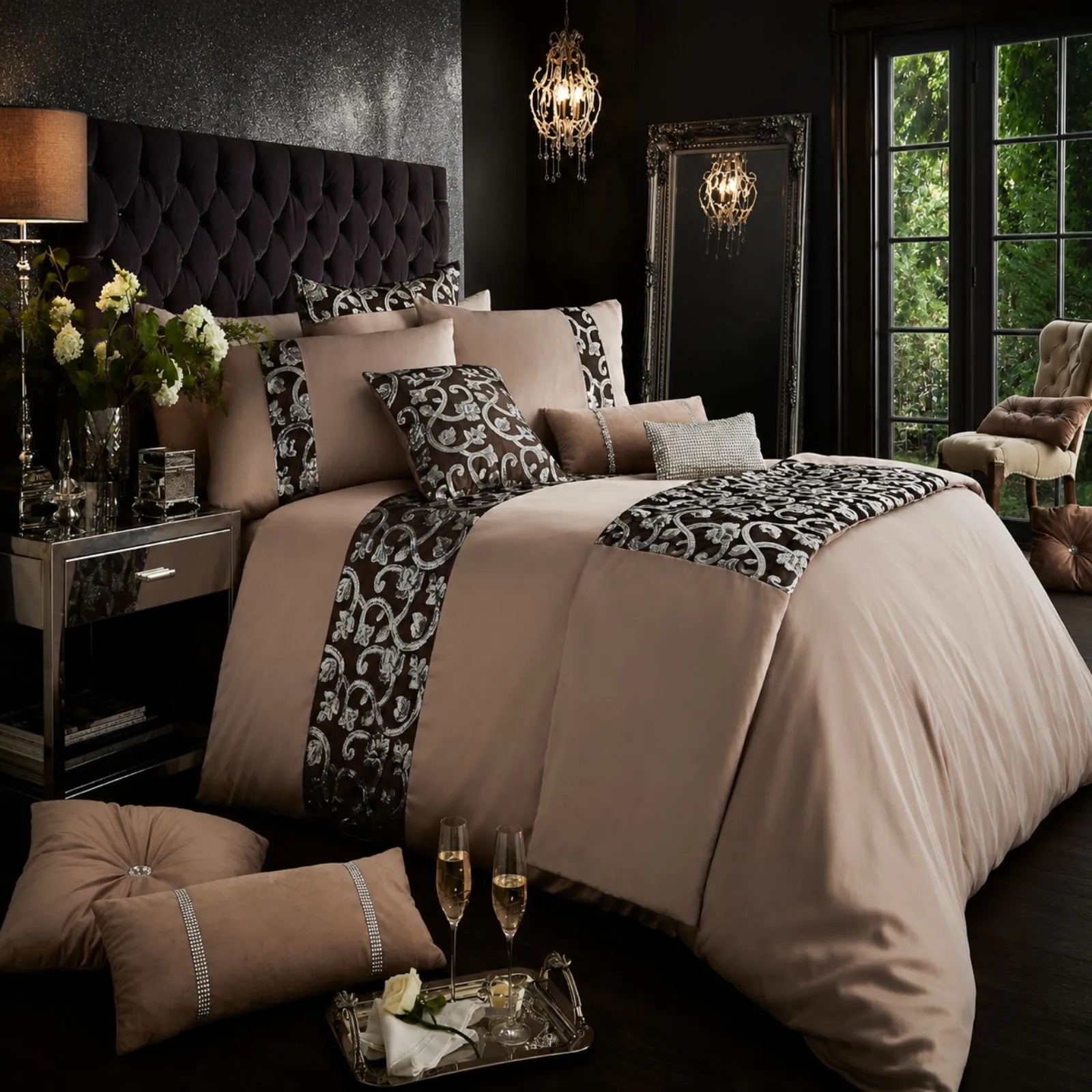 Smart Living Premium Polycotton Katie Duvet Cover With Pillowcases in Light Sand 2