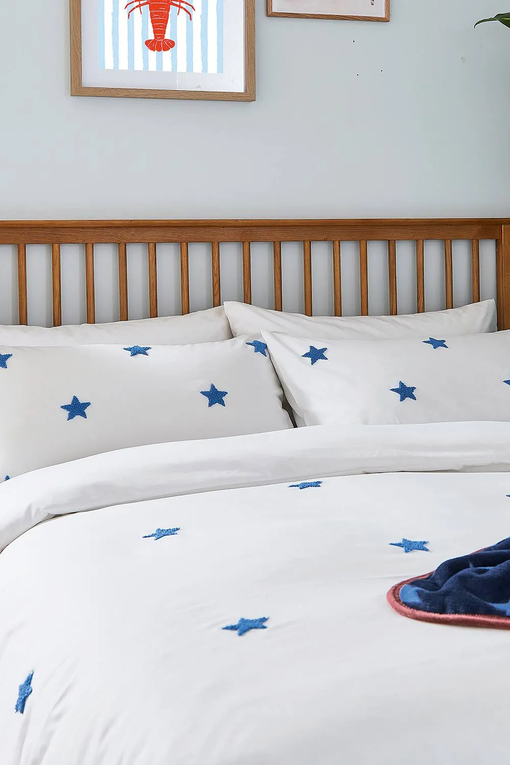Helena Springfield 'Tufted Star Colbat Blue' Duvet Cover Set in White 2