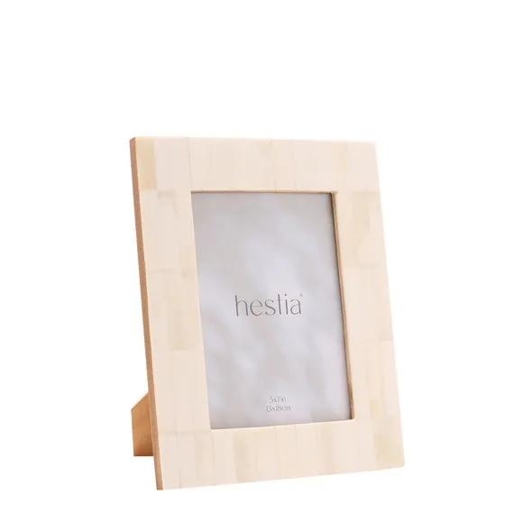 Hestia White Wide Border Bone Effect Photo Frame
