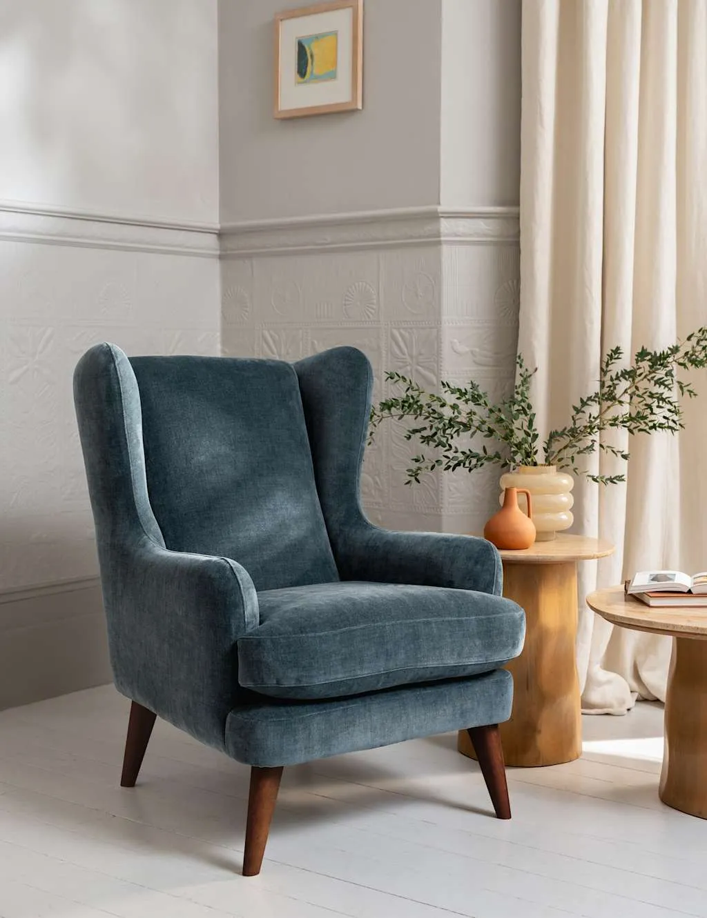 BARKER AND STONEHOUSE Sven Chenille Armchair Teal