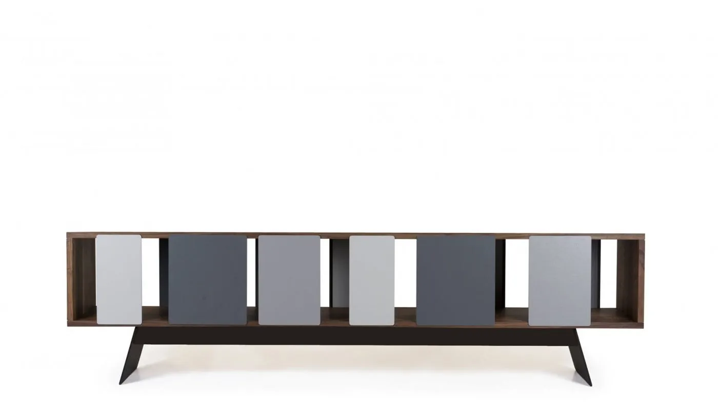 Heal's Different Trains Wide 1-Tier Cabinet in Walnut