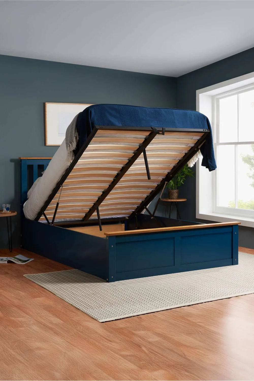Birlea Phoenix Ottoman Storage Bed Frame Navy Blue 2